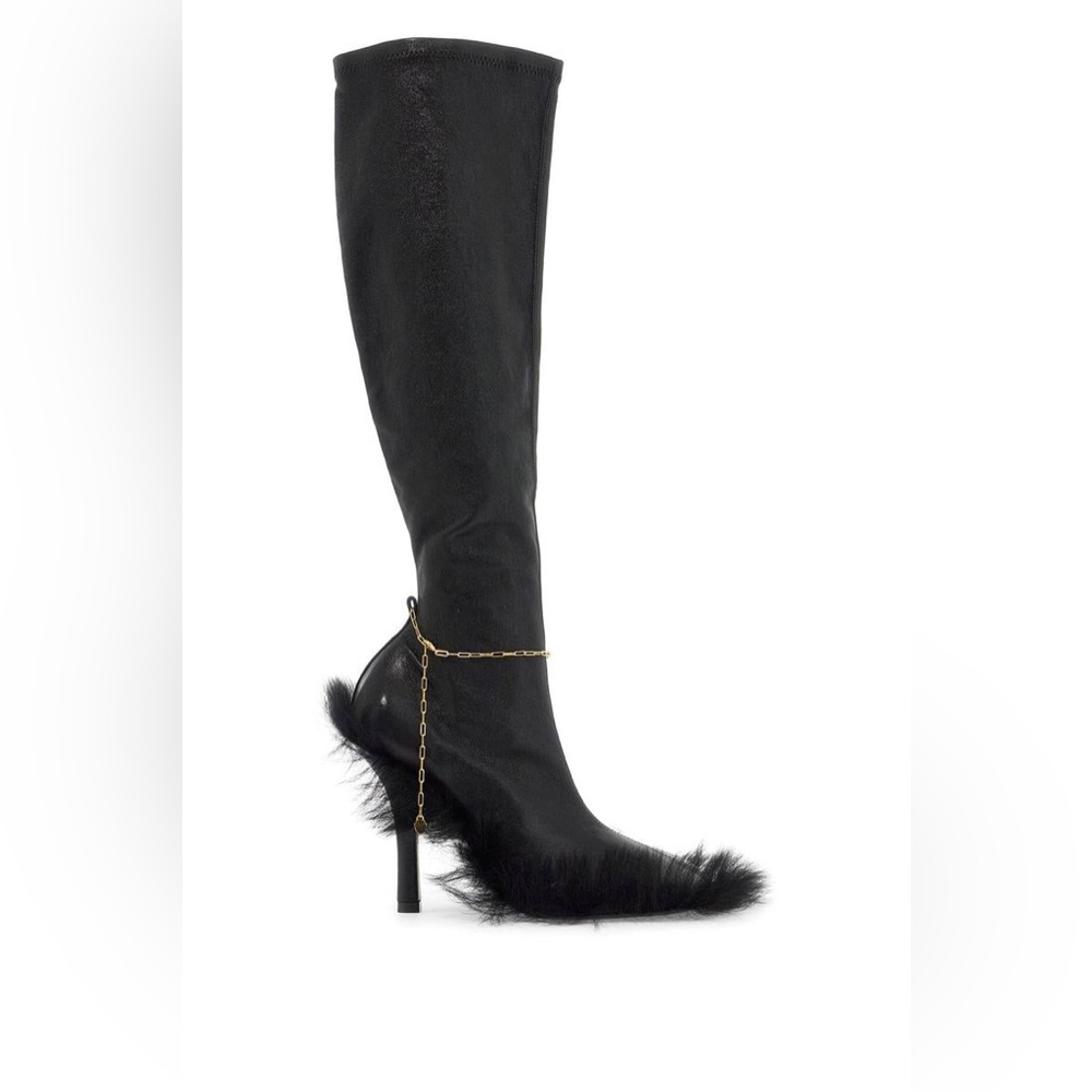 Burberry Leather Slinky Fur Legging High Boots 7US/37EU